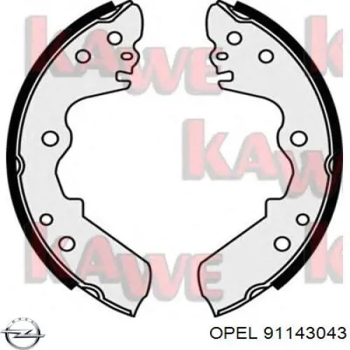 91143043 Opel zapatas de frenos de tambor traseras