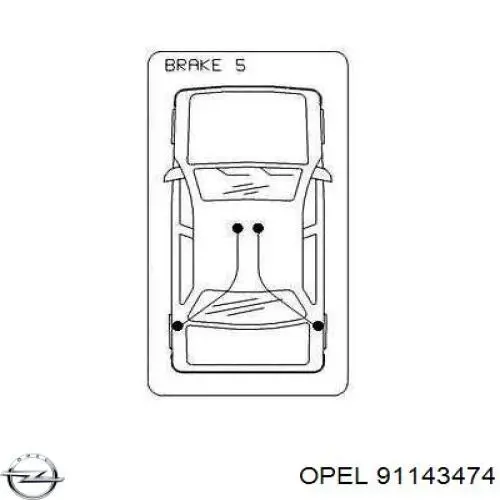 91143474 Opel cable de freno de mano trasero izquierdo