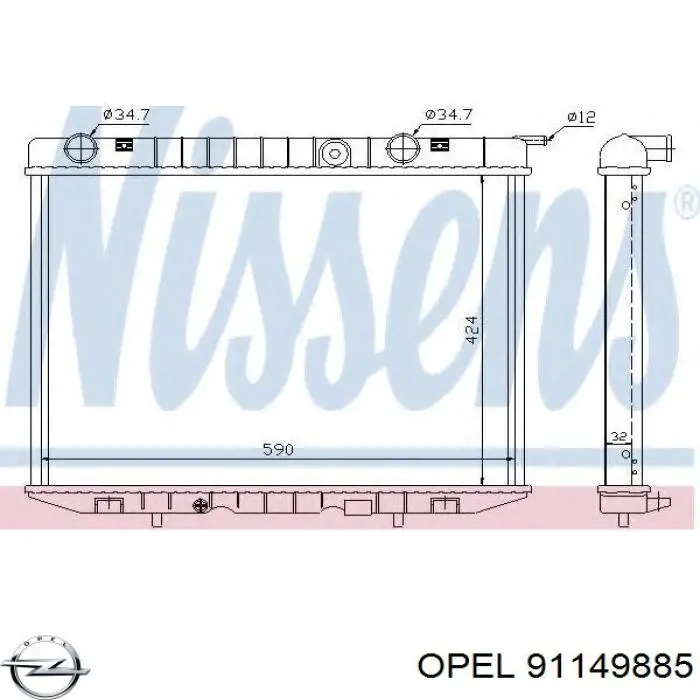 Comprar 91149885 Opel Radiador de auto