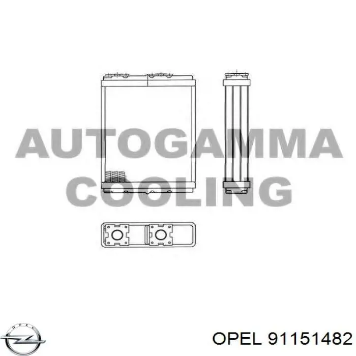 91151482 Opel radiador de calefacción