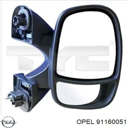91160051 Opel Espejo derecho