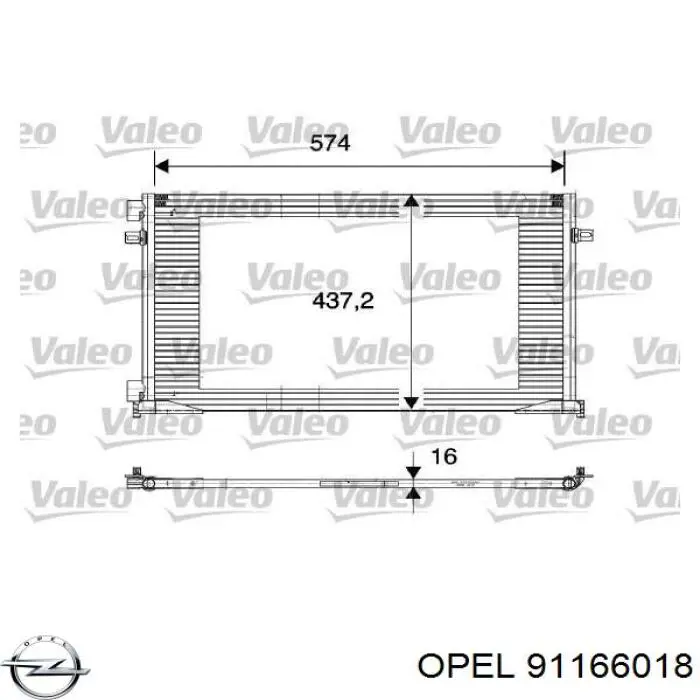91166018 Opel condensador aire acondicionado