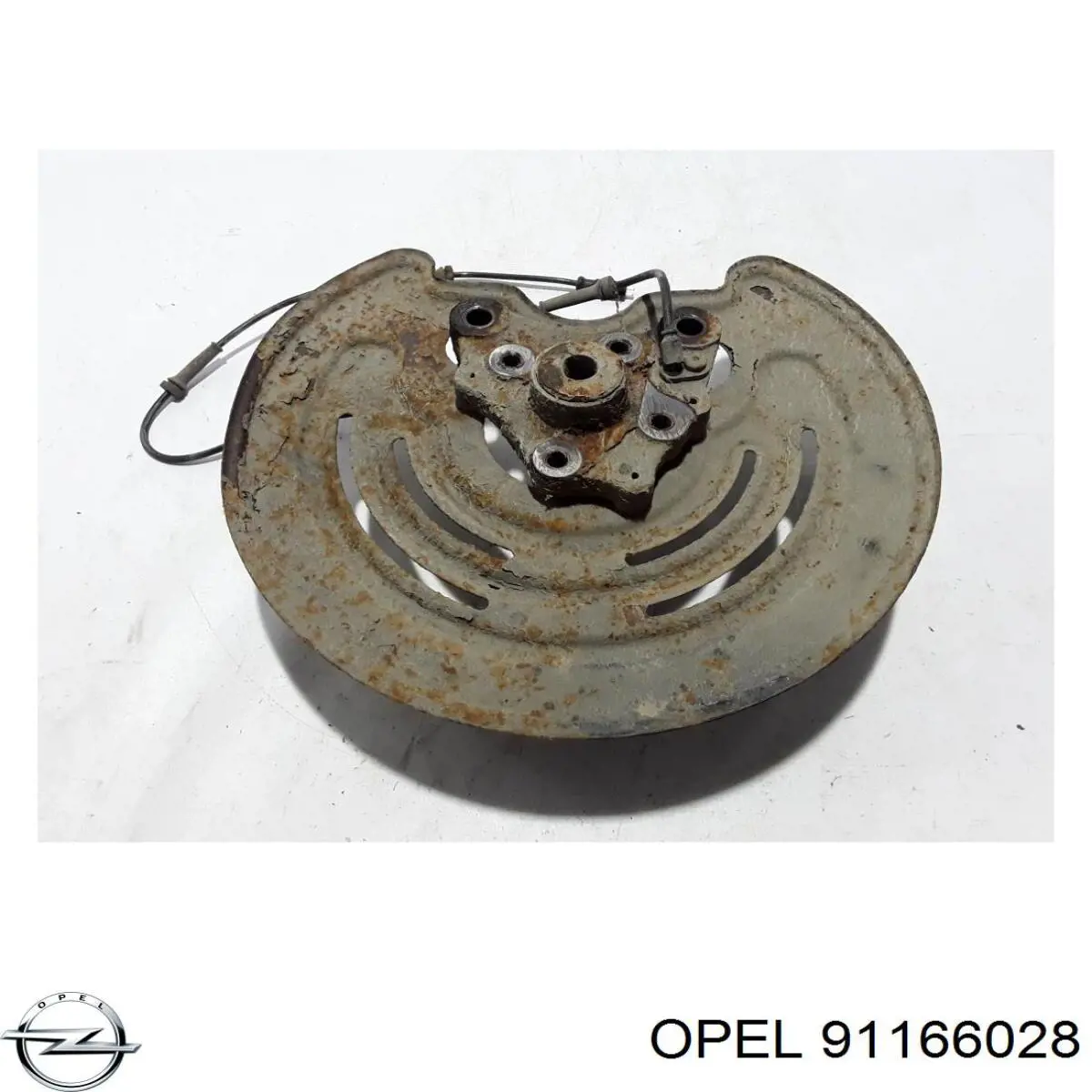 91166028 Opel muñón del eje, suspensión de rueda, trasero derecho