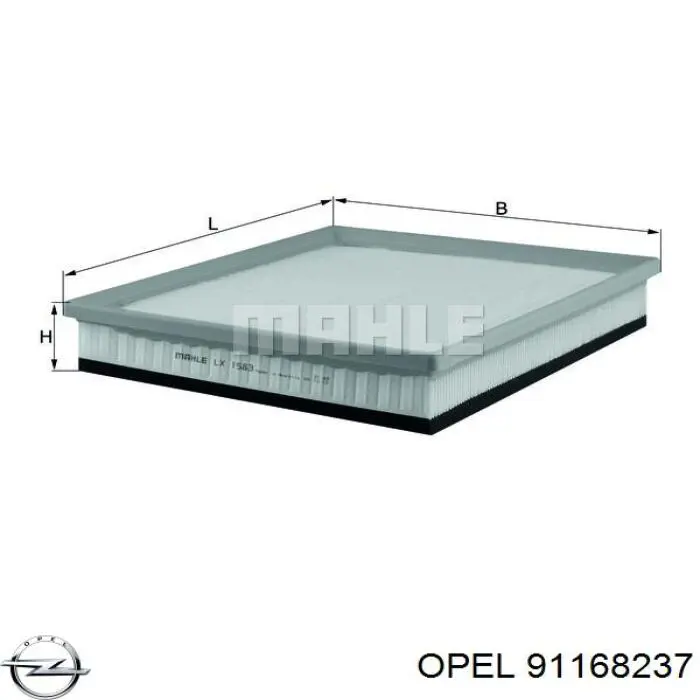 91168237 Opel filtro de aire
