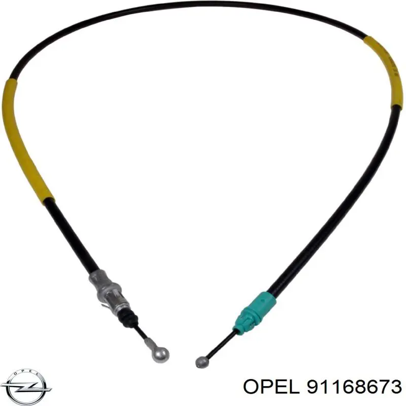 91168673 Opel cable de freno de mano trasero derecho