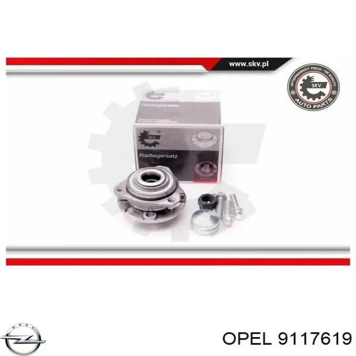 9117619 Opel cubo de rueda delantero