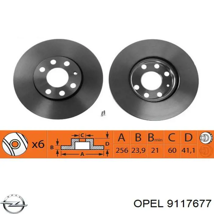9117677 Opel disco de freno delantero