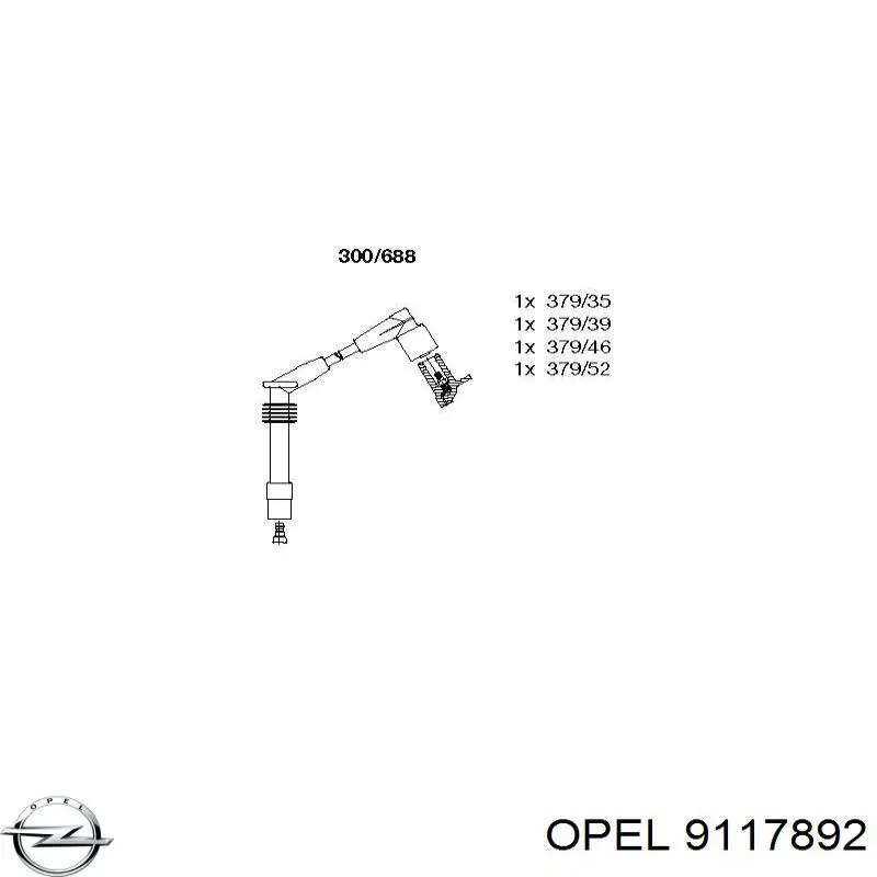 9117892 Opel cables de bujías