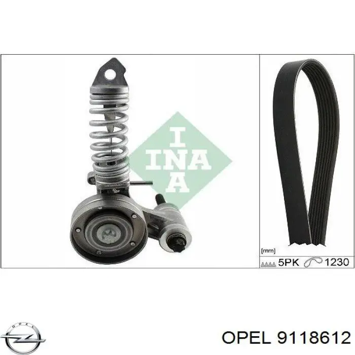 9118612 Opel correa trapezoidal