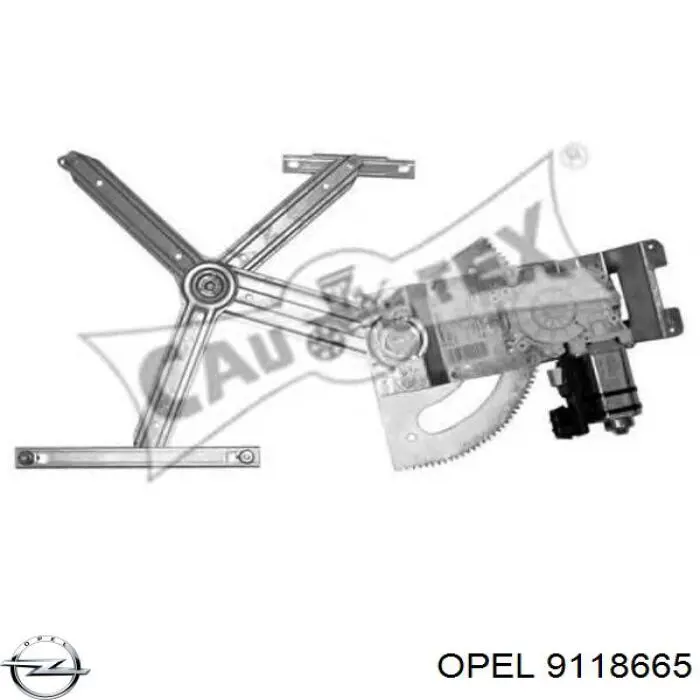 9118665 Opel mecanismo de elevalunas, puerta delantera derecha