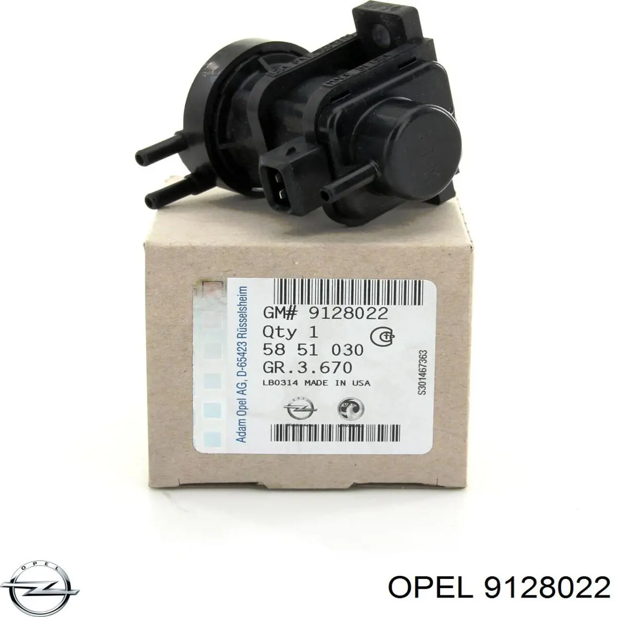 9128022 Opel transmisor de presion de carga (solenoide)