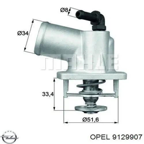 9129907 Opel termostato