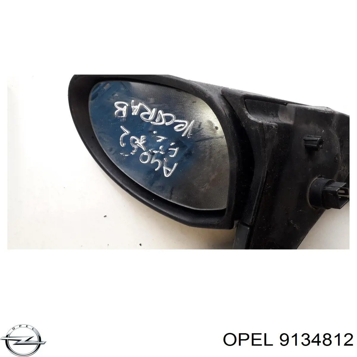 9134812 Opel cristal de espejo retrovisor exterior derecho