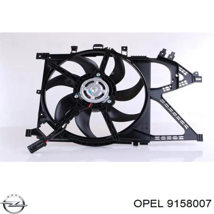 9158007 Opel ventilador (rodete +motor refrigeración del motor con electromotor derecho)