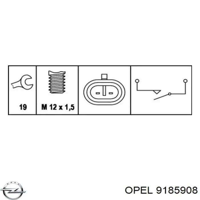Comprar 9185908 Opel Interruptor de luz de marcha atrás