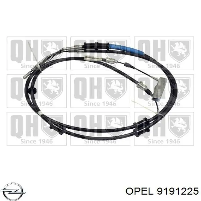 9191225 Opel cable de freno de mano trasero derecho/izquierdo