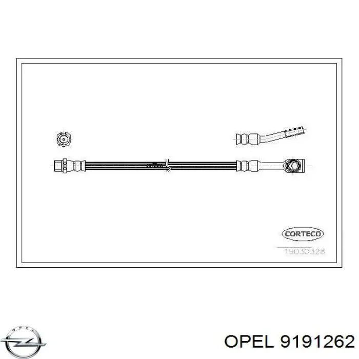 9191262 Opel latiguillo de freno delantero