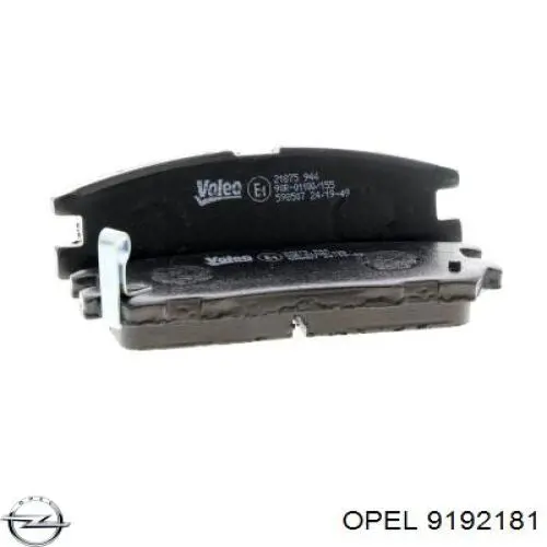 9192181 Opel conjunto de muelles almohadilla discos traseros
