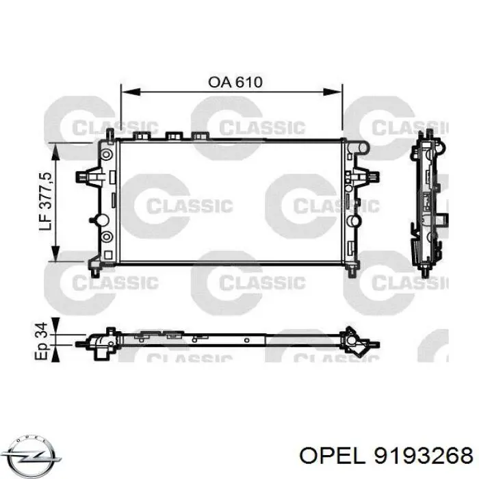 9193268 Opel radiador