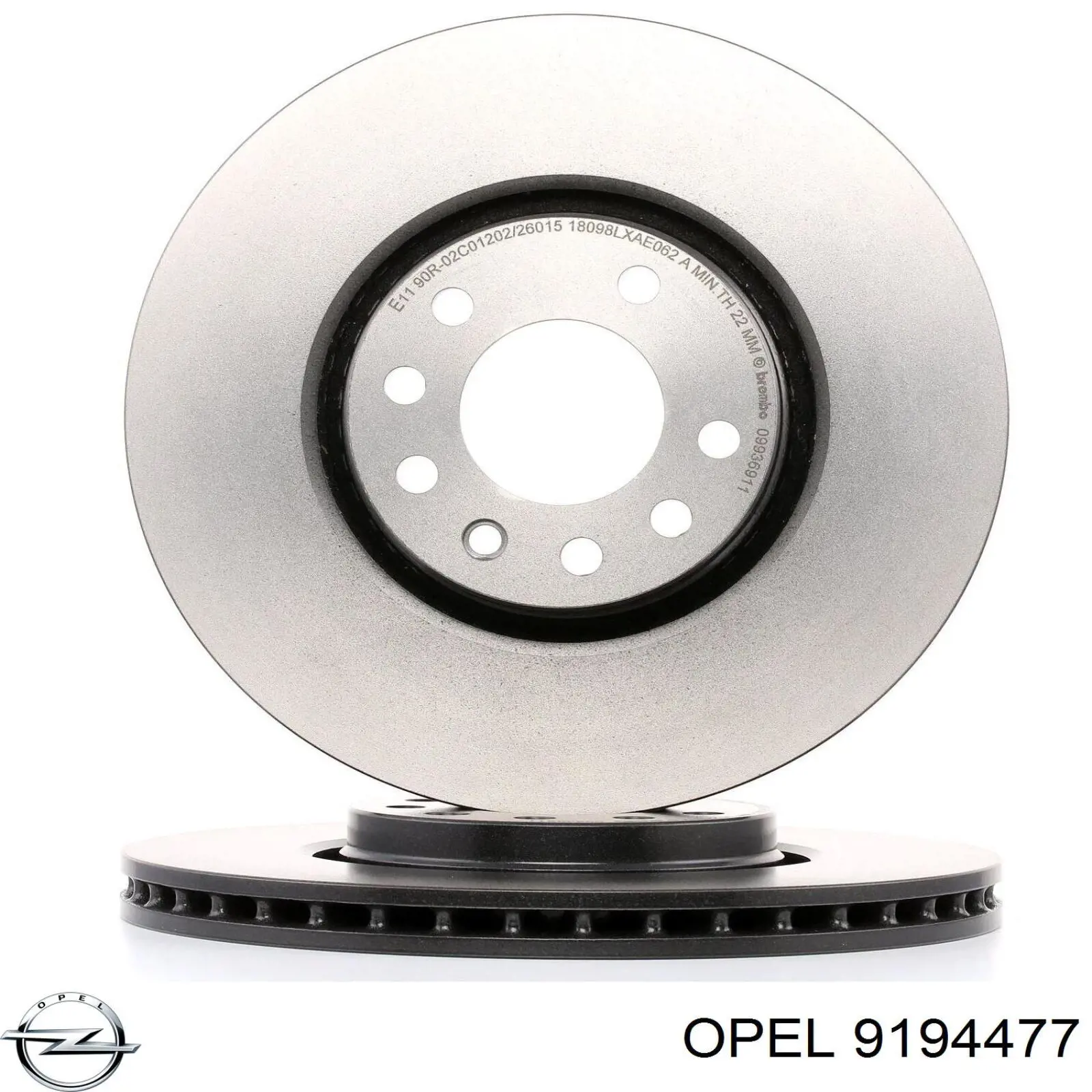 9194477 Opel freno de disco delantero