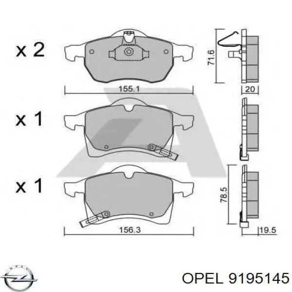 Pastillas freno delanteras Opel 9195145 precio, desde 22,45 EUR