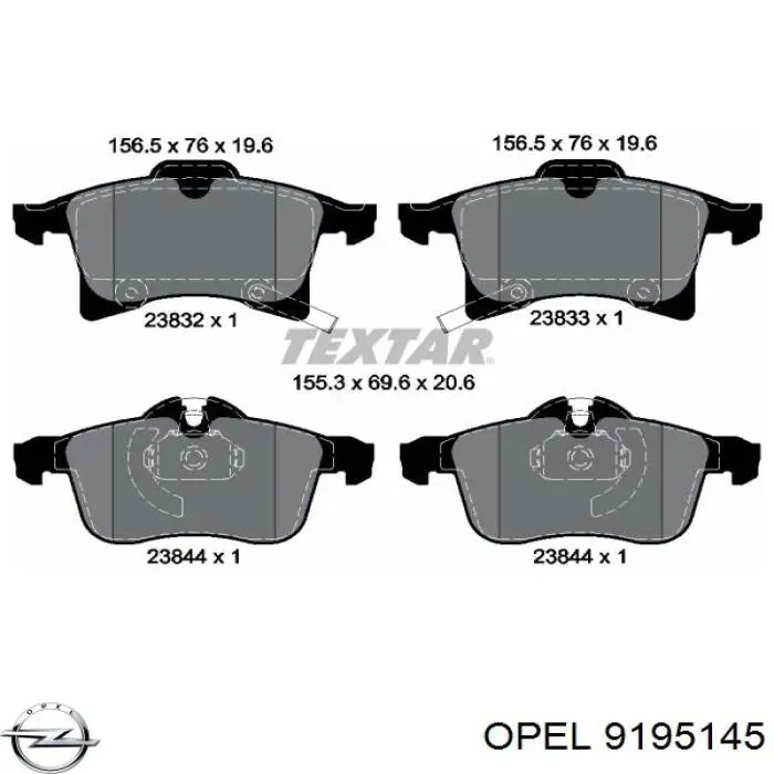 Comprar 9195145 Opel Pastillas delanteras de freno