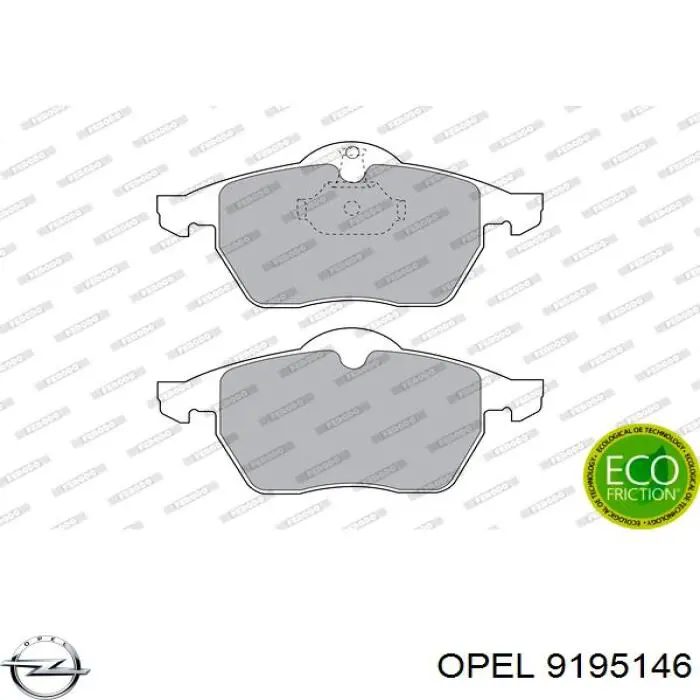 9195146 Opel pastillas de freno delanteras