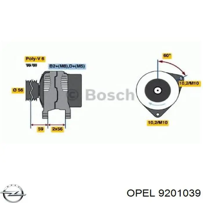 9201039 Opel alternador