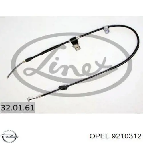 9210312 Opel cable de freno de mano trasero derecho