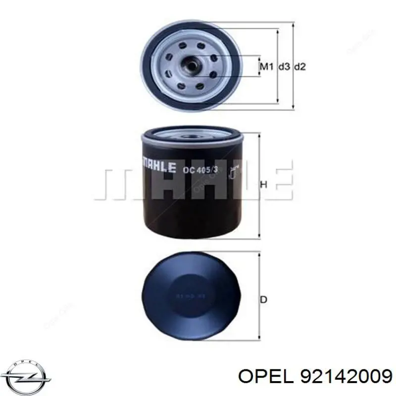 92142009 Opel filtro de aceite