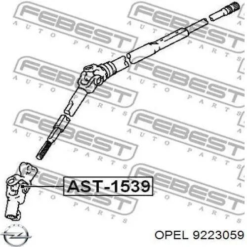 9223059 Opel columna de dirección inferior