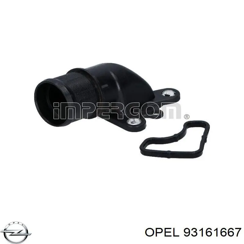 93161667 Opel brida del sistema de refrigeración (triple)