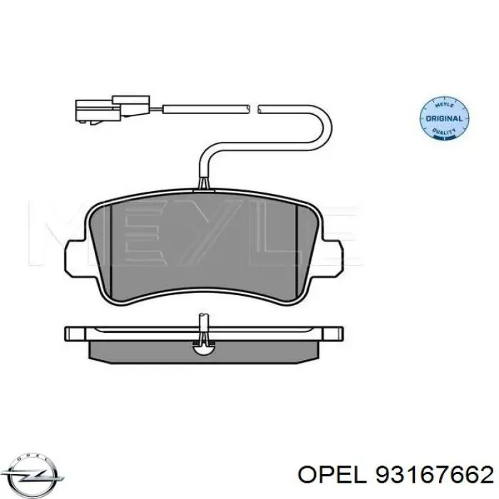 93167662 Opel pastillas de freno traseras