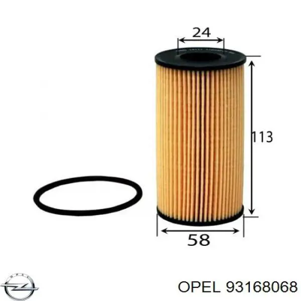 93168068 Opel filtro de aceite