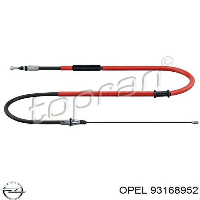 93168952 Opel cable de freno de mano trasero derecho/izquierdo