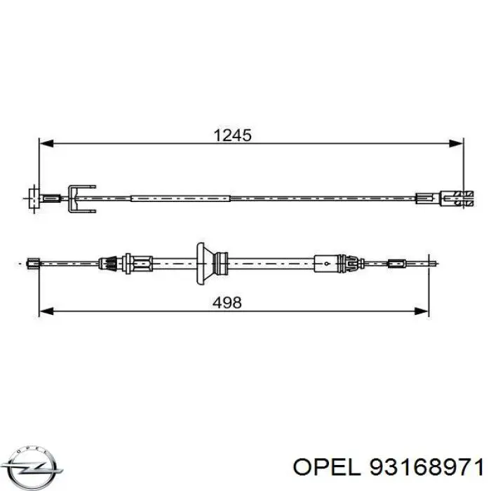 93168971 Opel cable de freno de mano delantero