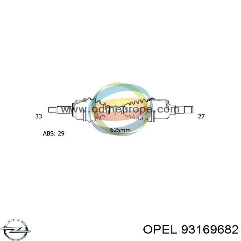 93169682 Opel árbol de transmisión delantero derecho