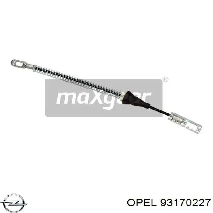 93170227 Opel cable de freno de mano trasero derecho/izquierdo
