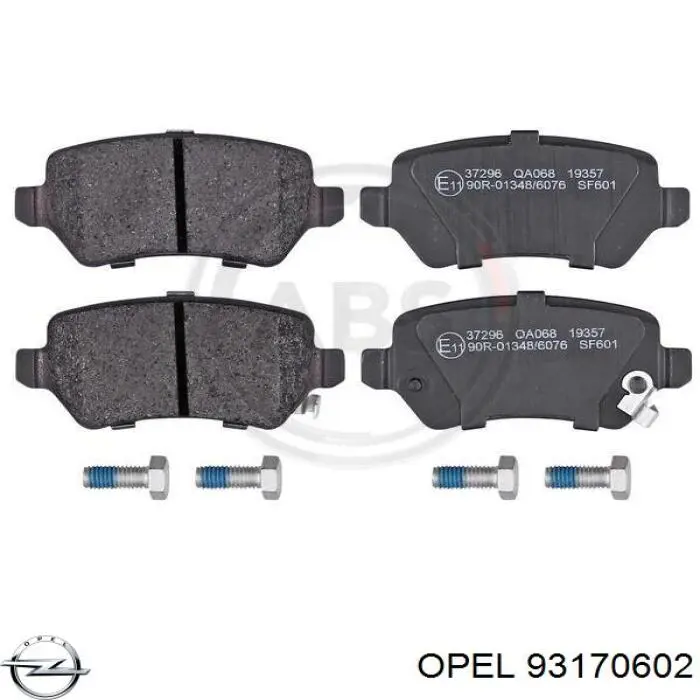 93170602 Opel pastillas de freno traseras