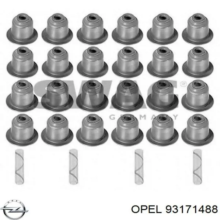 93171488 Opel sello de aceite de valvula (rascador de aceite Entrada/Salida Kit De Motor)