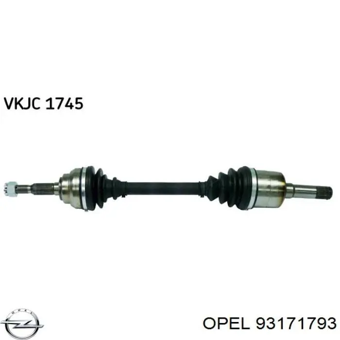 93171793 Opel árbol de transmisión delantero derecho