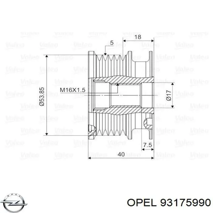 93175990 Opel poleas juego de piezas