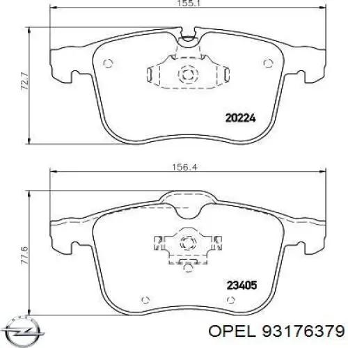 93176379 Opel pastillas de freno delanteras