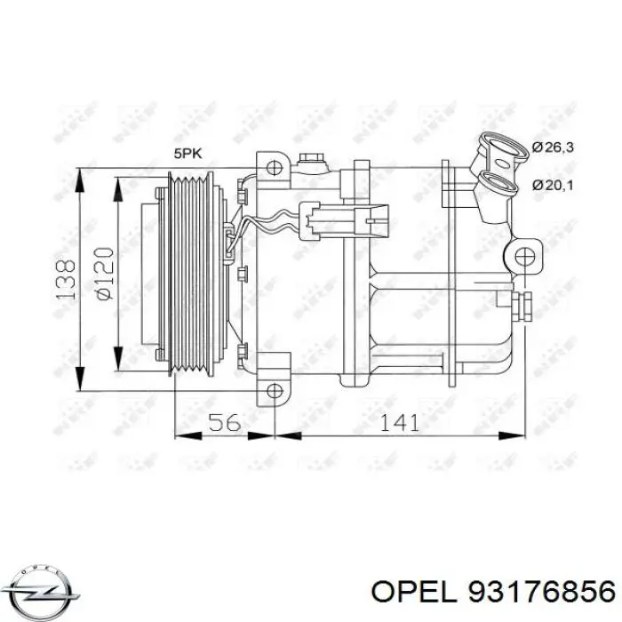 93176856 Opel compresor de aire acondicionado