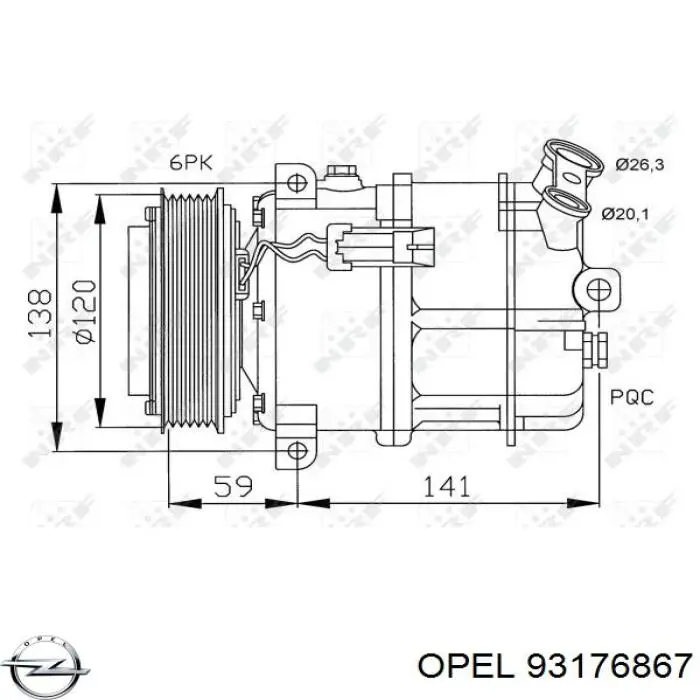 93176867 Opel compresor de aire acondicionado