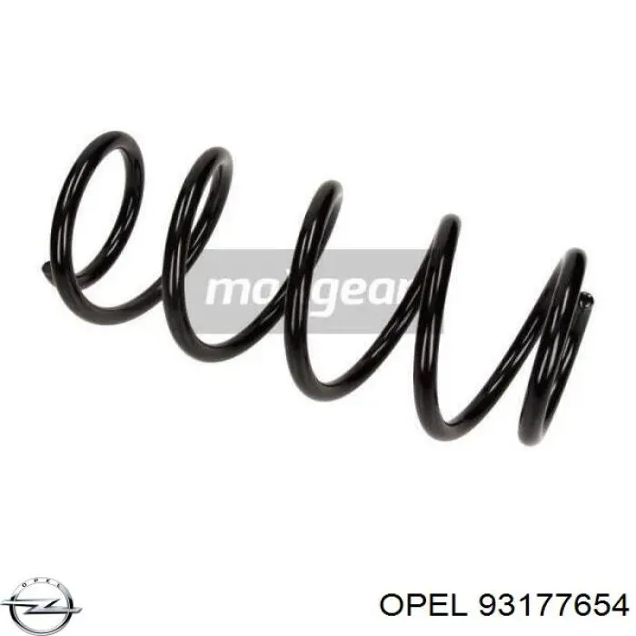 93177654 Opel muelle de suspensión eje delantero