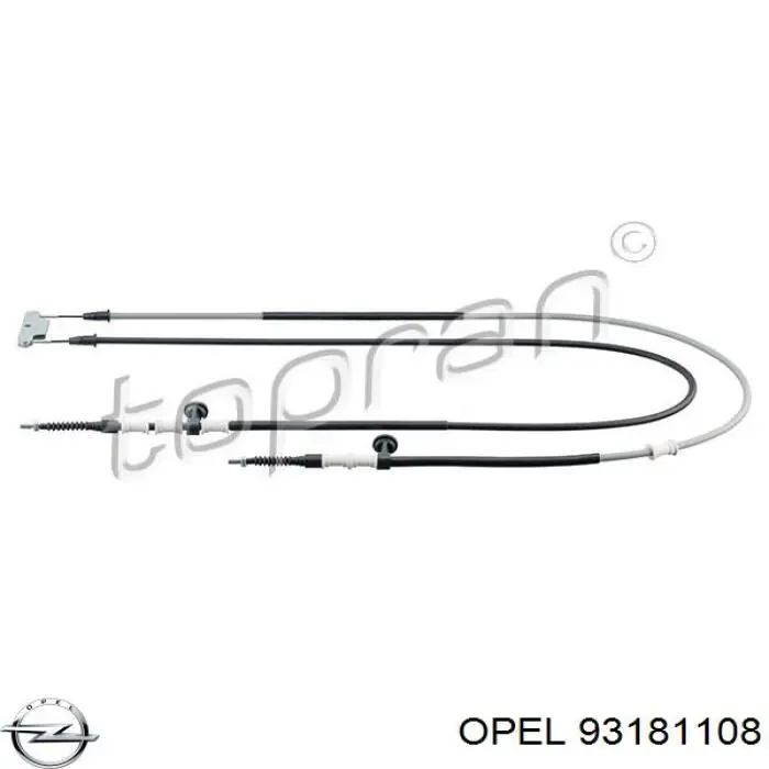 93181108 Opel cable de freno de mano trasero derecho/izquierdo