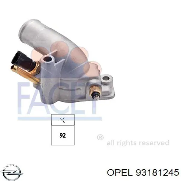 93181245 Opel caja del termostato