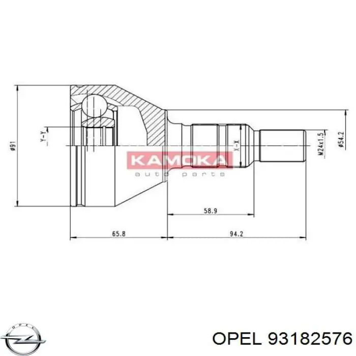 93182576 Opel junta homocinética exterior delantera