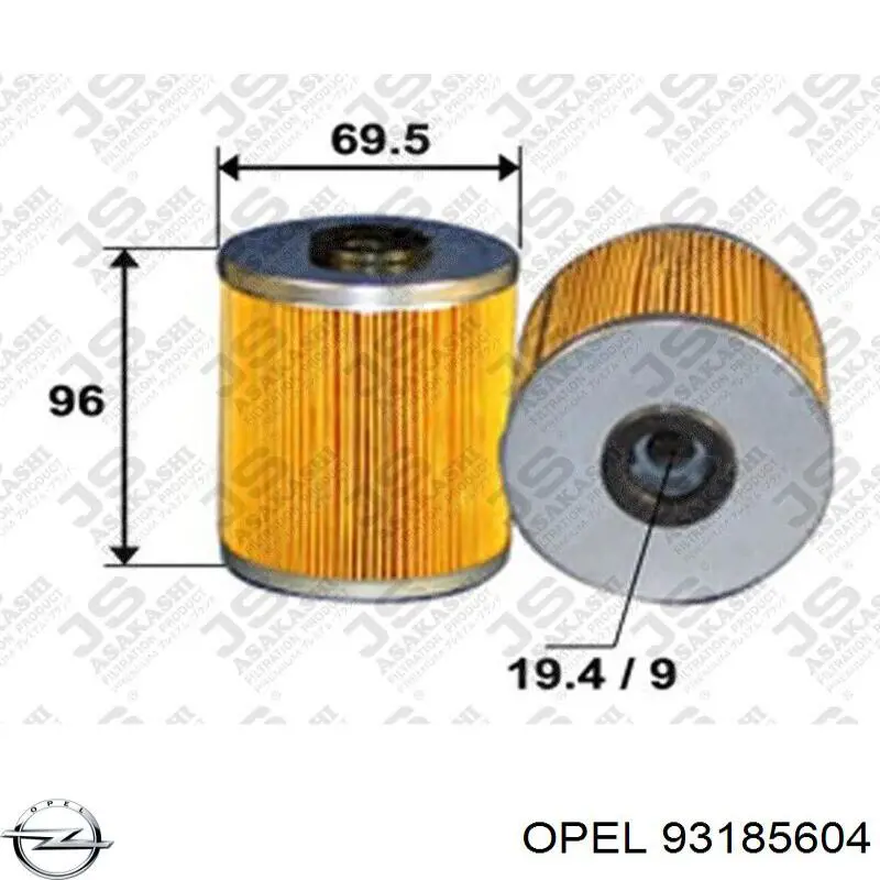 93185604 Opel filtro de combustible